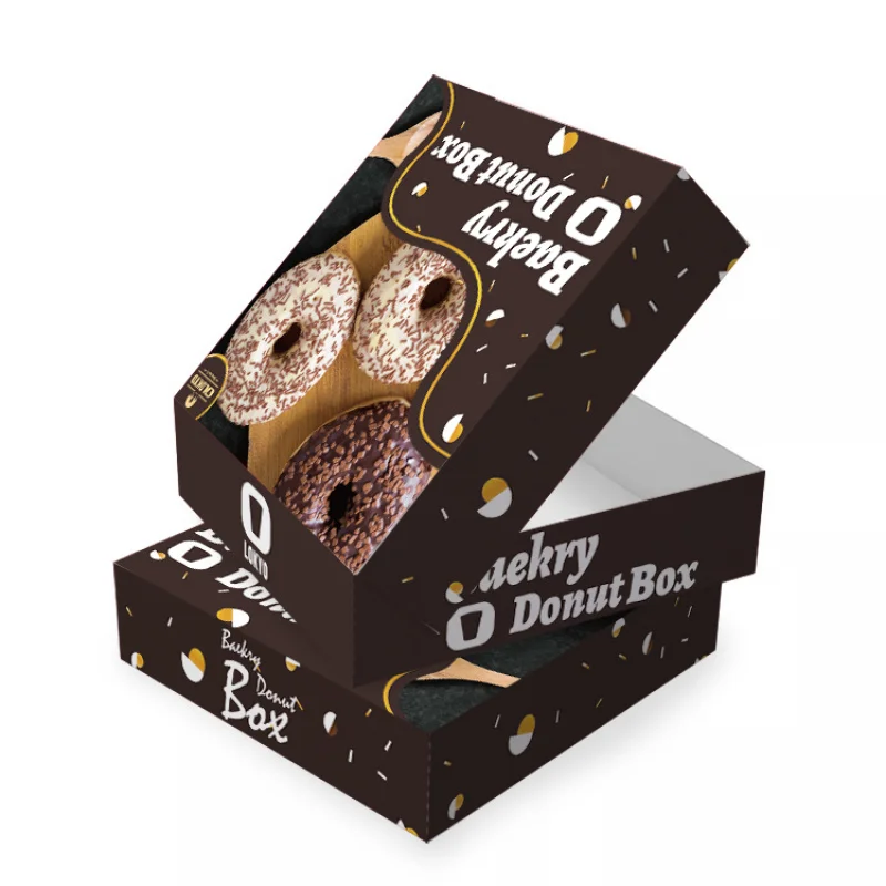 custom.LOKYO Customized One Dozen Donut Boxes Bakery Cookie Dessert Packaging with Matt Lamination Food Folder Type