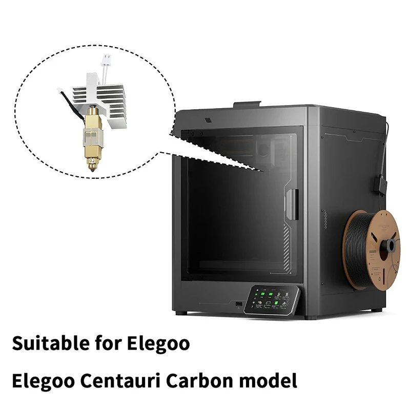 

Комплект насадок из закаленной стали Hotend для Elegoo Centauri Carbon 0,2/0,4/0,6/0,8 мм, стальное латунное сопло с горячим концом, детали 3D-принтера