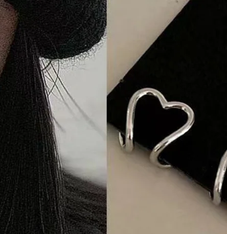 Pendientes simples con clip de corazón