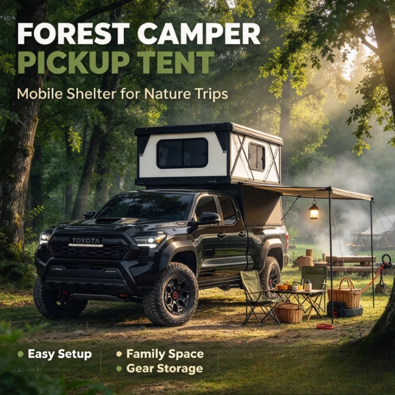 Customized Pickup Truck Overland Camper Hard Shell Foldable Tent Waterproof Shelter for Outdoor Camping Shell Pop up Roof Tent