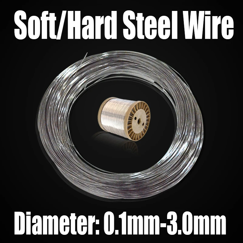 

L=1-10 Meters Diameter 0.1mm-3.0mm 304 Stainless Steel Wire Soft/Hard Steel Wire Single Strand Lashing Round Bright Steel Wire