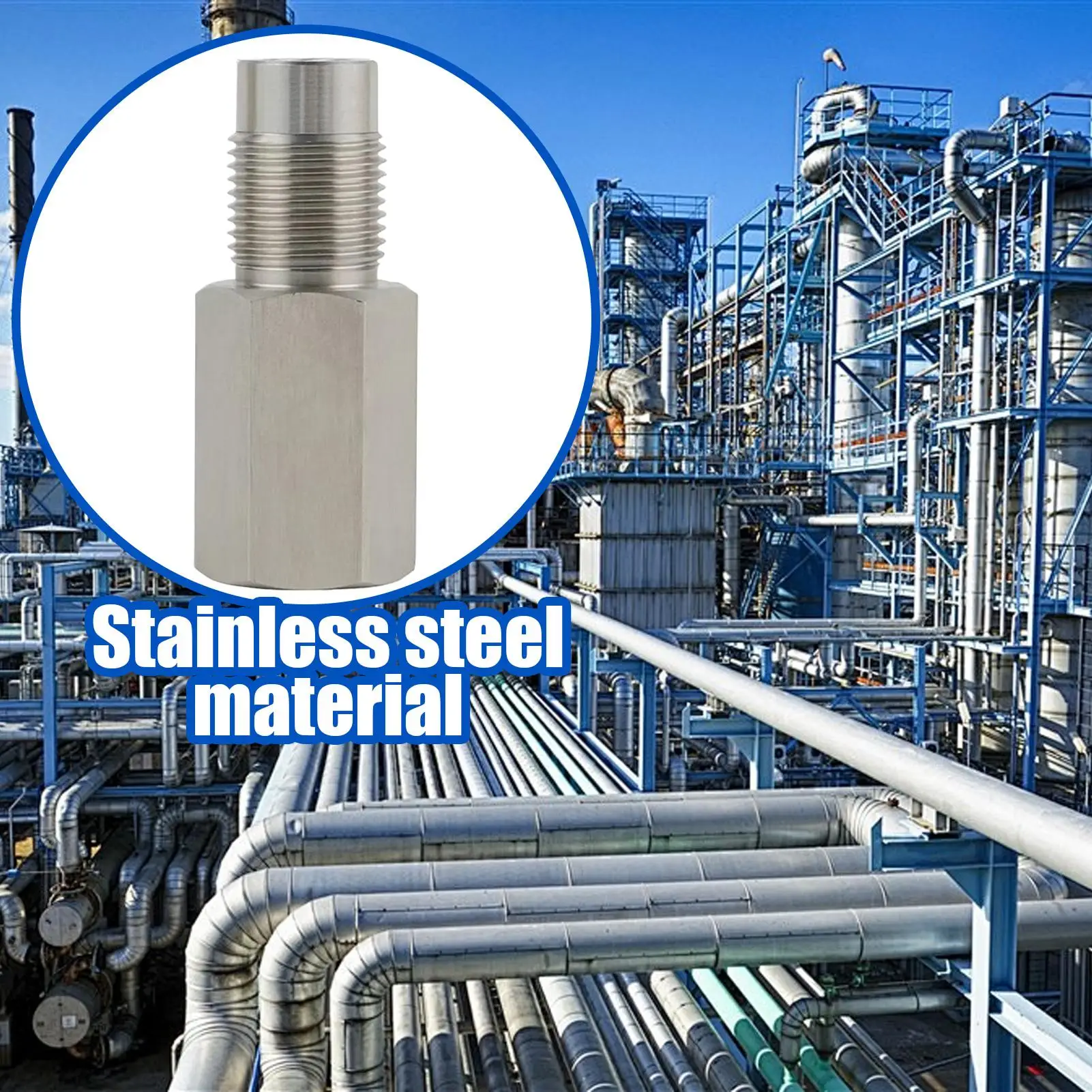 Water Pipe Connector Extension Stainless Steel Adapter For Auto Heat Resistant Length 2.3 Inch Thread Size M181.5 Thread Shower