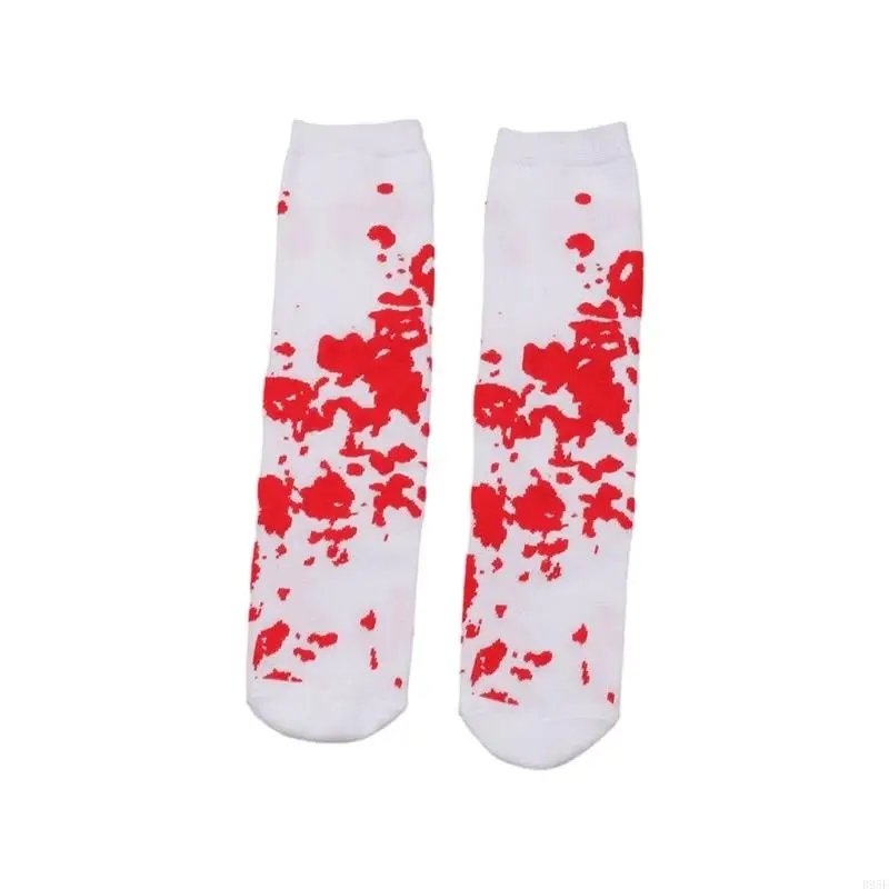 B95F Calcetines hasta rodilla con sangre, calcetines hasta muslo, disfraz Halloween para niños