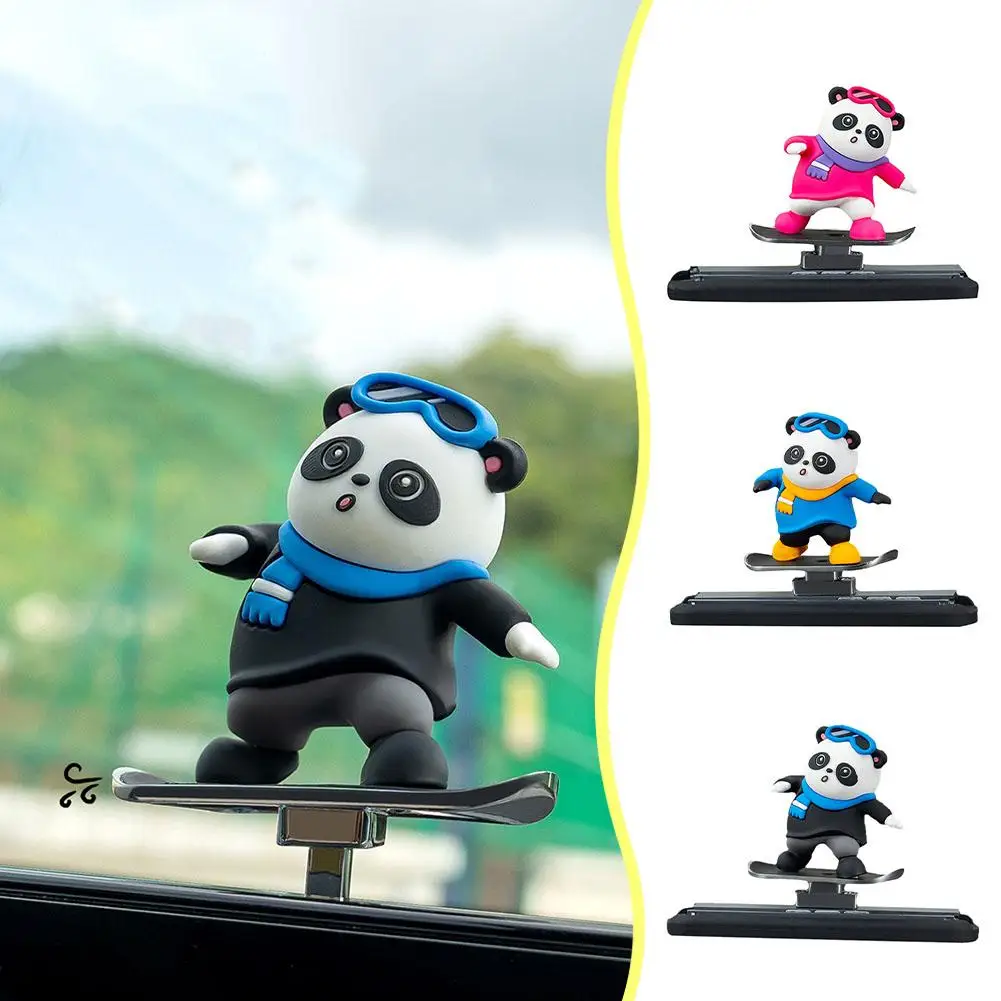 Car Media Screen Decoration Skateboard Bear Cartoon Bear Car Hip Hop Accessories Movable Ornaments Car J3k4