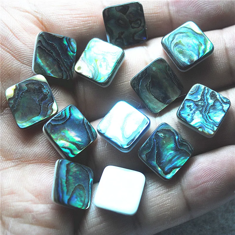 

6PCS New Square Cabochons Natural Abalone Shell Cabs 12X12MM Loose DIY Jewelry Findings Free Shippings