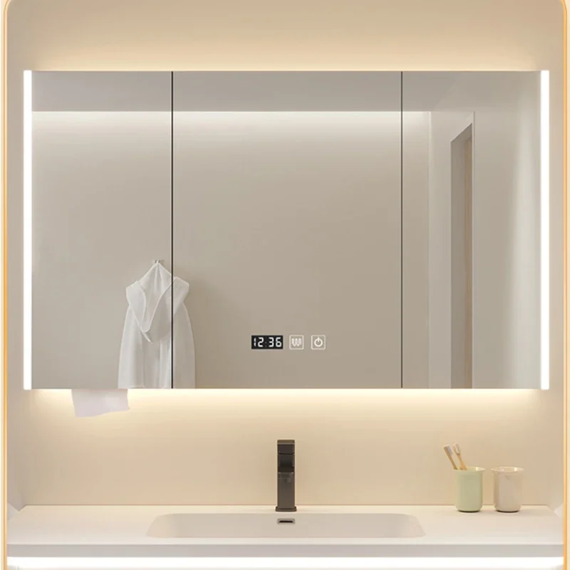 Nordic Multifunctional Bathroom Cabinets Designer Intelligent Bathroom Cabinets Defogging Home Furniture Armadi Specchi HBMC