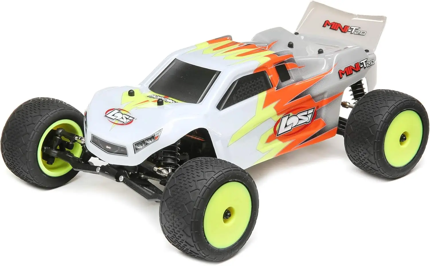 Wheel Drive Stadium RC Truck Brushed Ready to Run Battery Receiver Charger and Transmitter Included Gray/White LOS01015T3