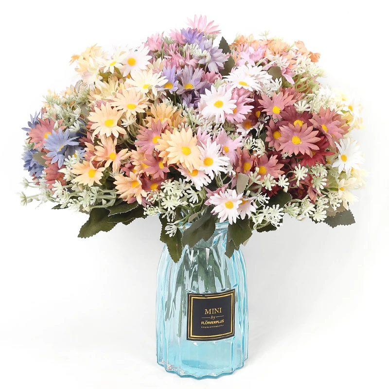 1 Uds., 30 cabezas de girasoles, ramos de margaritas grandes de manzanilla, Material de decoración de boda, decoración del hogar, flores artificiales DIY