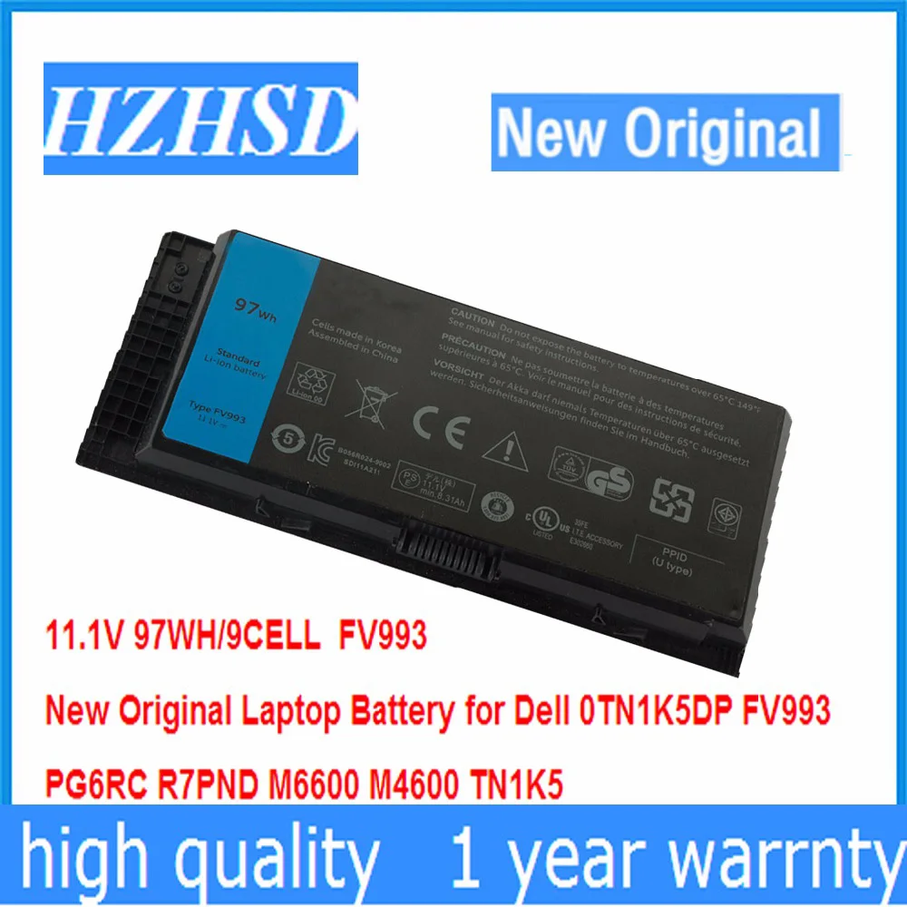 

11.1V 97WH 9c FV993 Original Laptop Battery for Dell 0TN1K5DP PG6RC R7PND M6600 M4600 TN1K5 M6700 M6800 M4800 M4700 FJJ4W R7PND