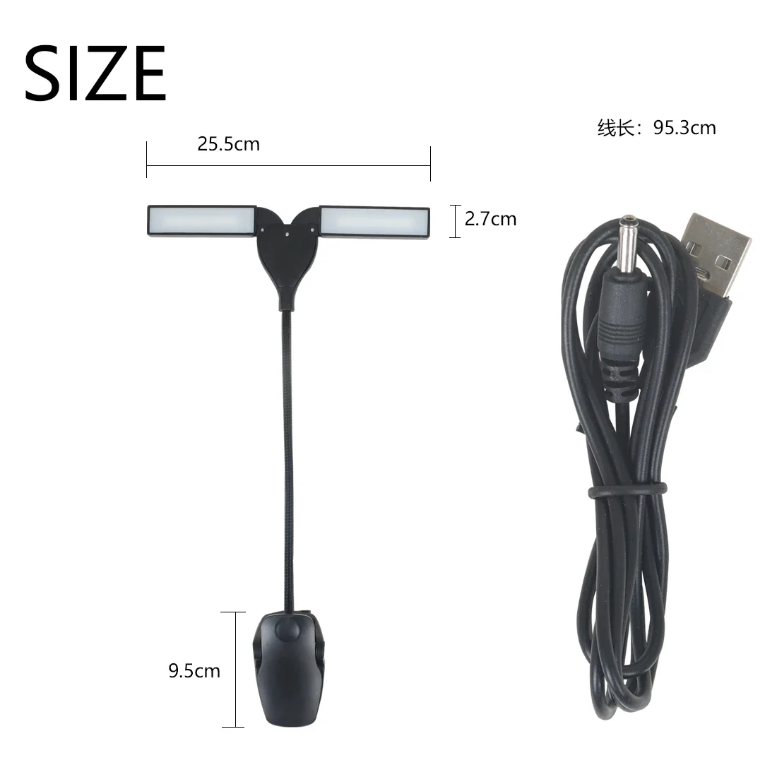 Music LED Light Double Head Bendable Portable Professional Sheet Music Lamp Rechargeable Light Musical Instruments Accessories