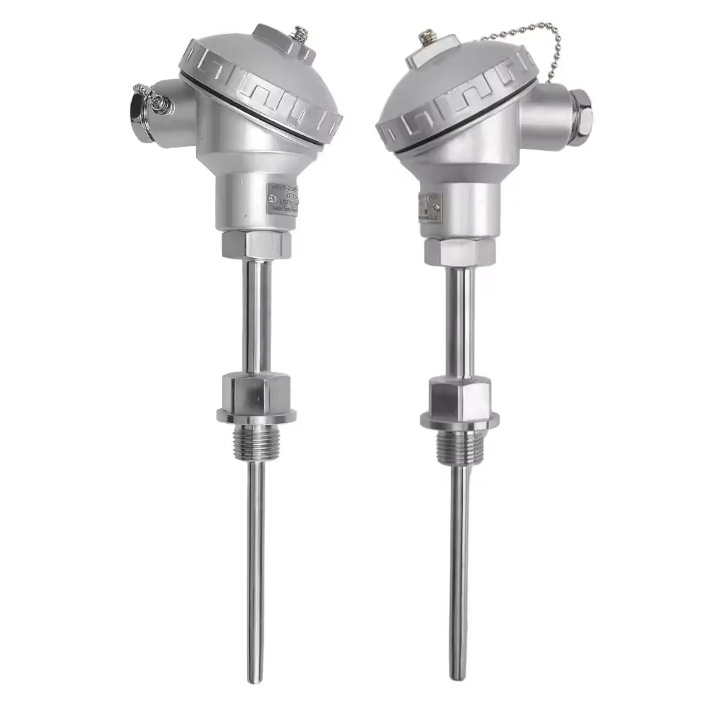 Movable thread G1/2 PT100 temperature sensor probe transmitter armored explosion-proof platinum RTD thermocouple resistance