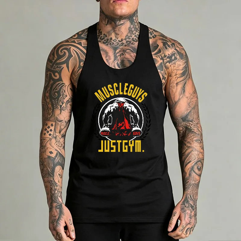 Men Sleeveless Running Vests Quick Dry Gym Tank Top Moisture Wicking Athletic Workout Shirt for Bodybuilding Training Fitness