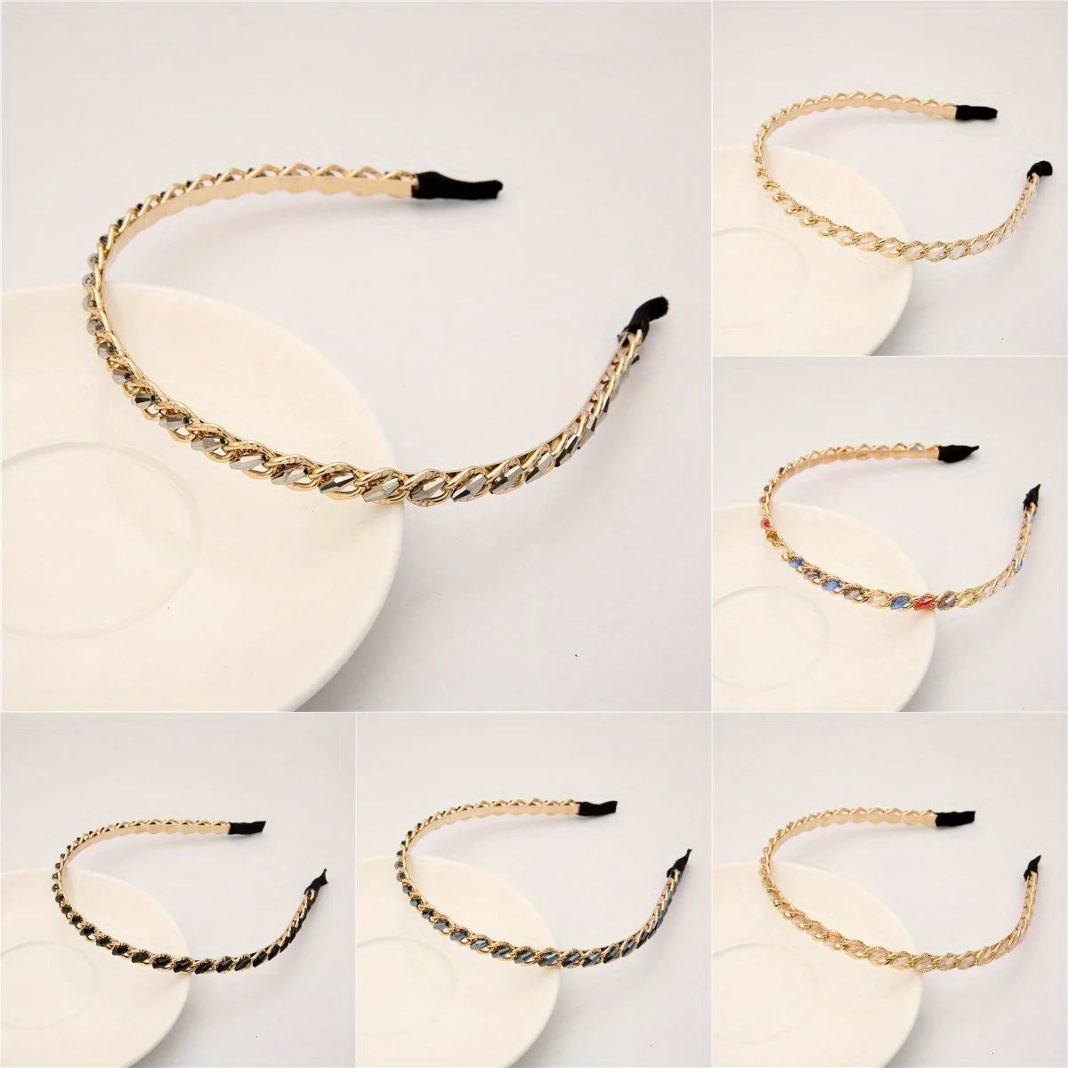 

Mori Style Narrow Edge Headband with Beaded Detail Minimalist Elegant Hair Accessory for Women's Daily Luxury Wear