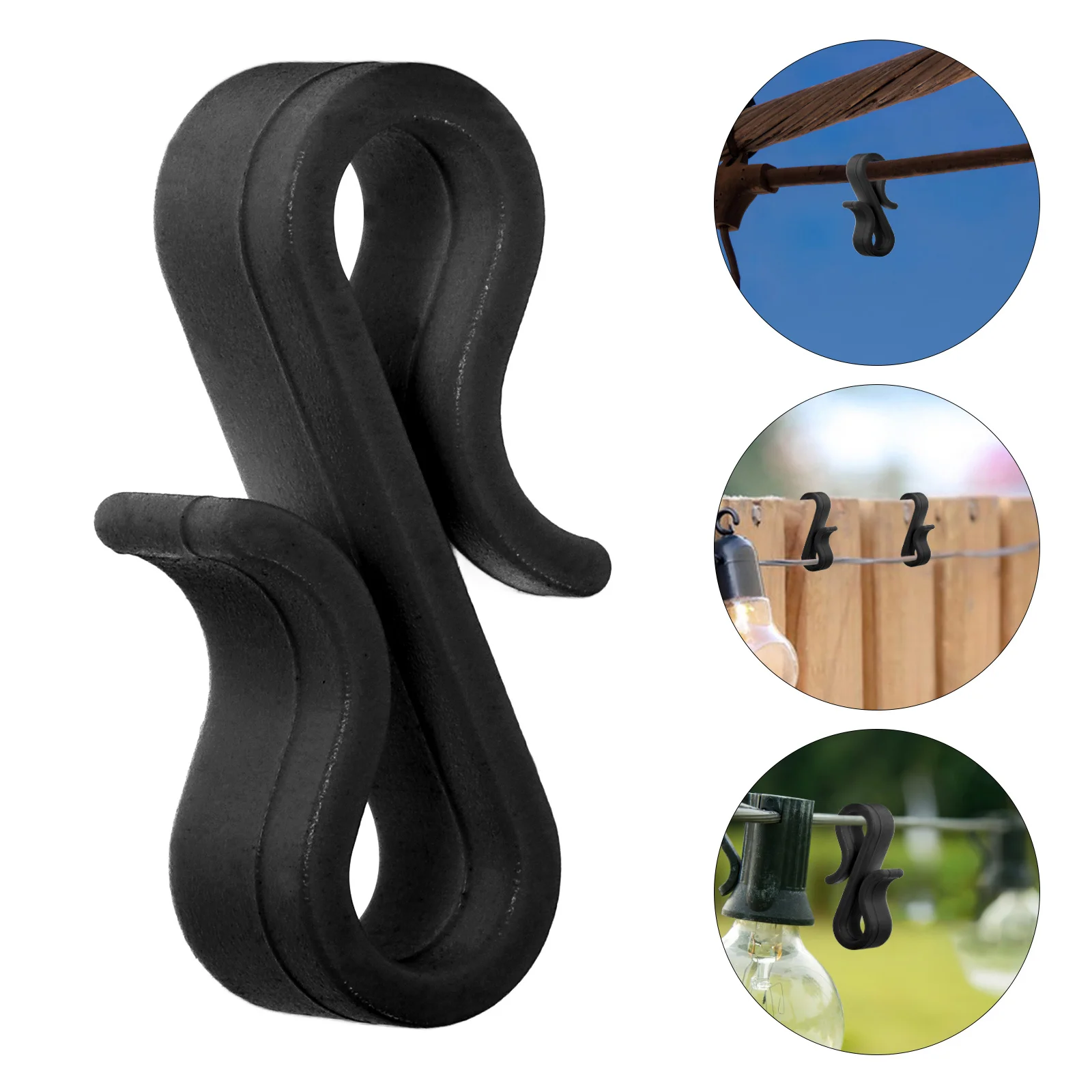 

50Pcs Outdoor Plastic Gutter Hooks Weatherproof S Shaped Clips for Christmas Lights Holiday Light Hangers Christmas Light Clips