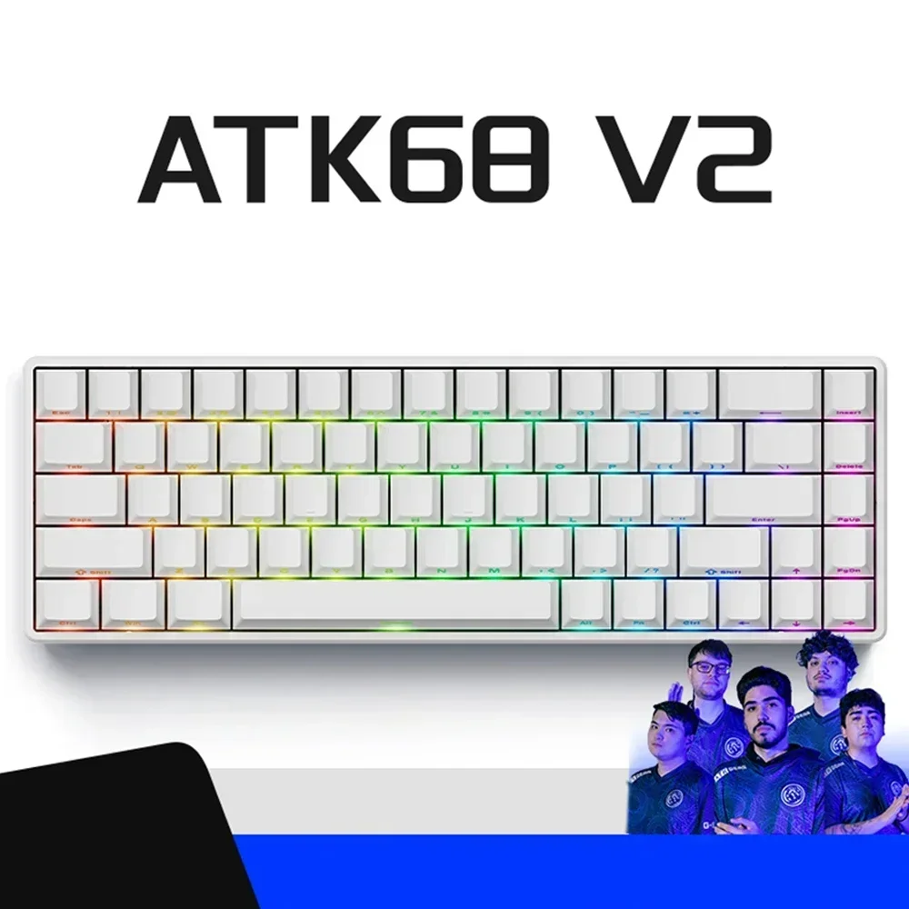 Atk68 V2 لوحة المفاتيح الميكانيكية RGB الخلفية تأخير منخفض مبادلة ساخنة السلكية 8000 هرتز تخصيص ملحقات لوحة مفاتيح الألعاب ويندوز Macos