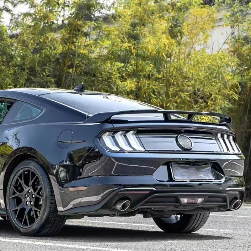 For Ford Mustang Coupe trunk, rear spoiler wings, ABS carbon black body sports modification kit, 2015, 2016, 2017, 2018, 2019