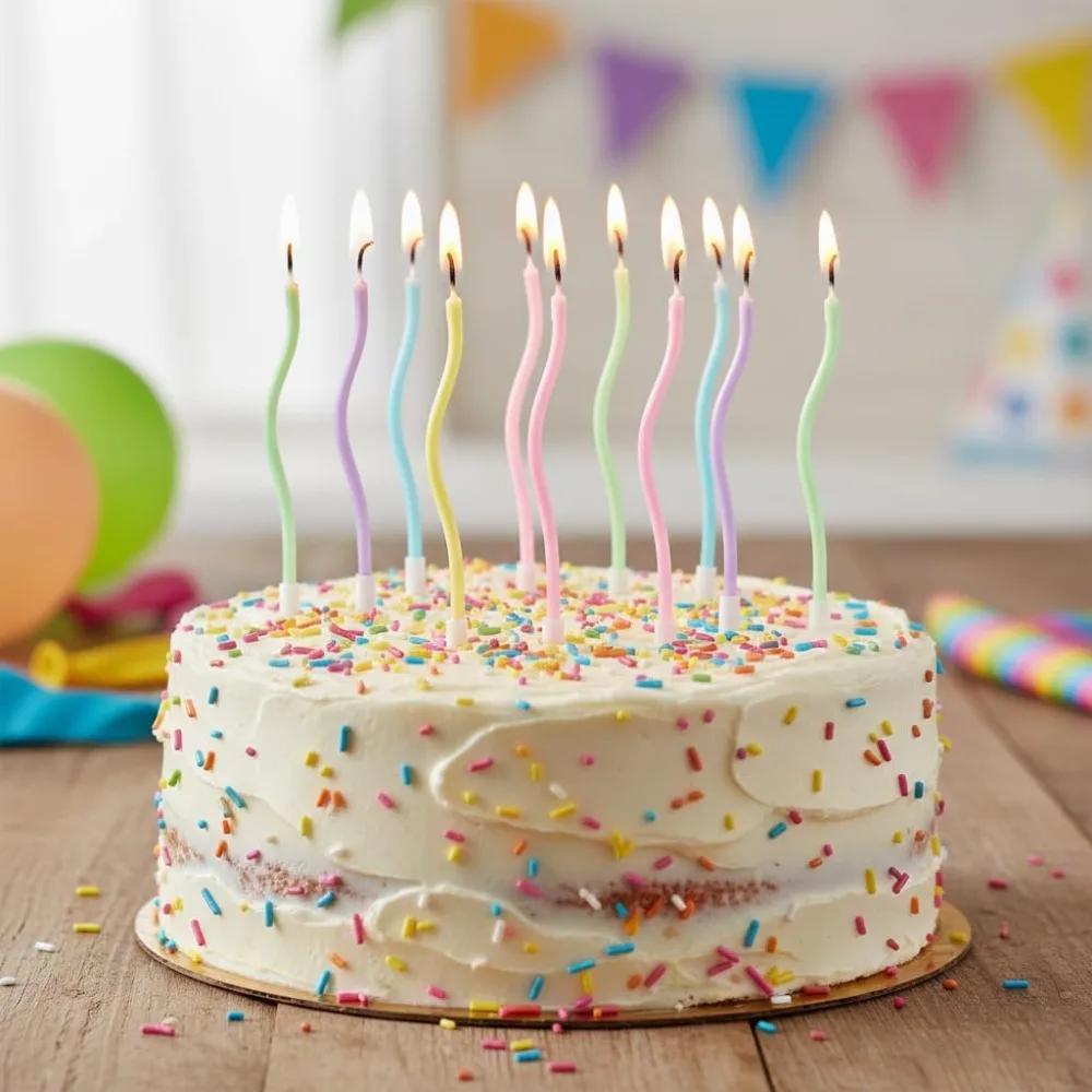 Rainbow Spiral Birthday Cake C - Candle Holder Supplies reseña y precio