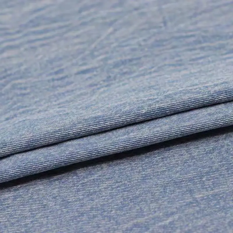 Washed Cotton Denim Fabric Make Old Texture By The Meter for Jeans Skirts Coats Bags Diy Sewing Cloth Comfortable Textile Blue