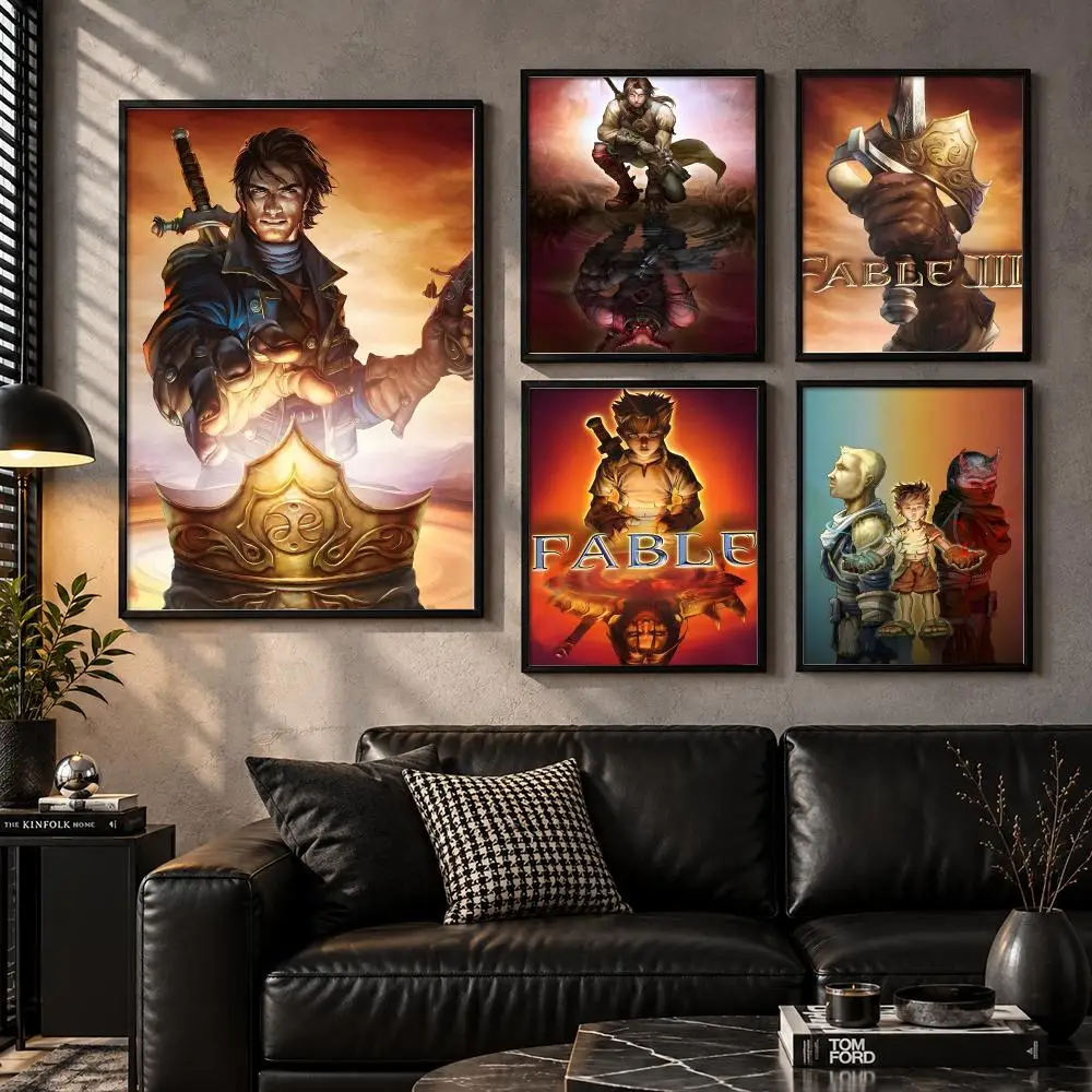 Fable Mythic RPG Heroic Old Kingdom World Poster Self-Adhesive Unframed Fashion Wall Prints for Office & Home Decor
