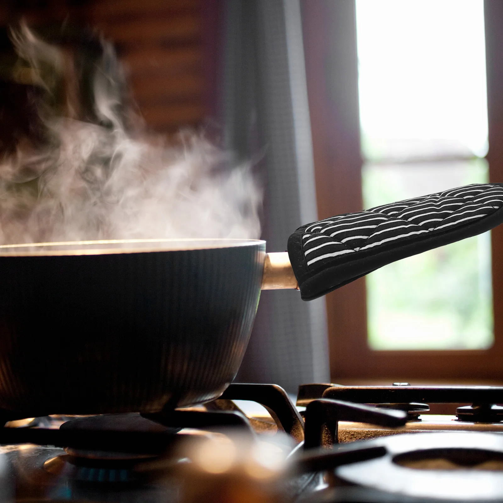 

2 Pcs Handle Pot Cover Hot Pan Holder Gloves Covers Heat Resistant Iron Skillet