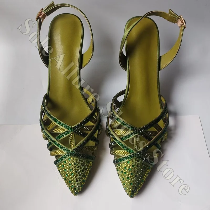 Bright Patent Leather Pumps With Crisscross Straps Pointed Toe Stiletto Heel Non Slip Outsole For Parties And Night Out Events