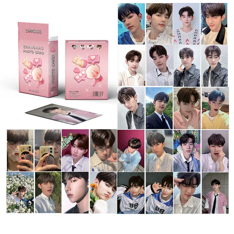 50Pcs/Set Kpop Zerobaseone Zhanghao Boxed Selfie Laser Photocards YOUTH IN THE SHADE Album Two Sides LOMO Cards List Fans Gifts