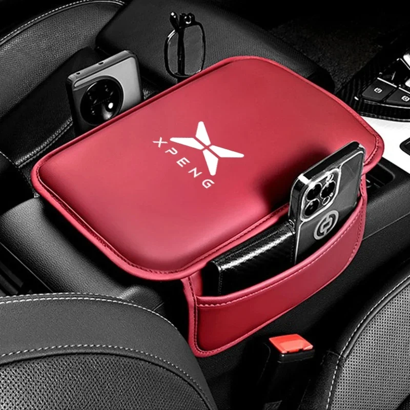 Center Console Arm Rest Protector Leather Car Armrest Box Pad Storage Pocket for Xpeng P7 G3 G3i G9 P5 X2 N5 F30 X9 Accessories