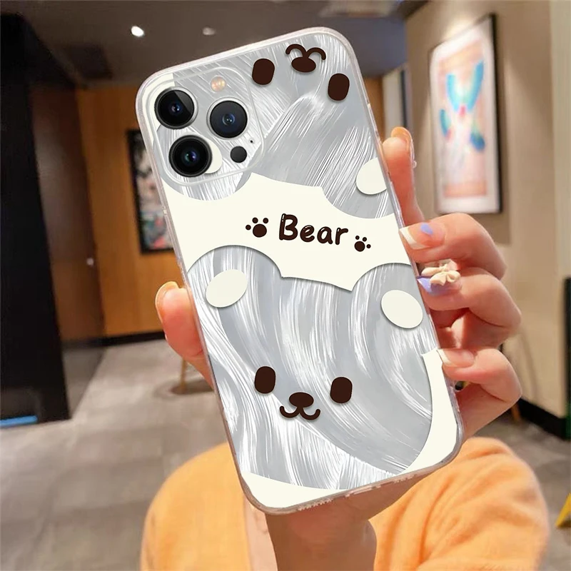 

Cartoon Animal Tulip Flower Bow Phone Case Carcasa Funda For iPhone 17 Pro Max 17 Air 16 15 14 13 Pro Max 15 16 Pro 15Plus