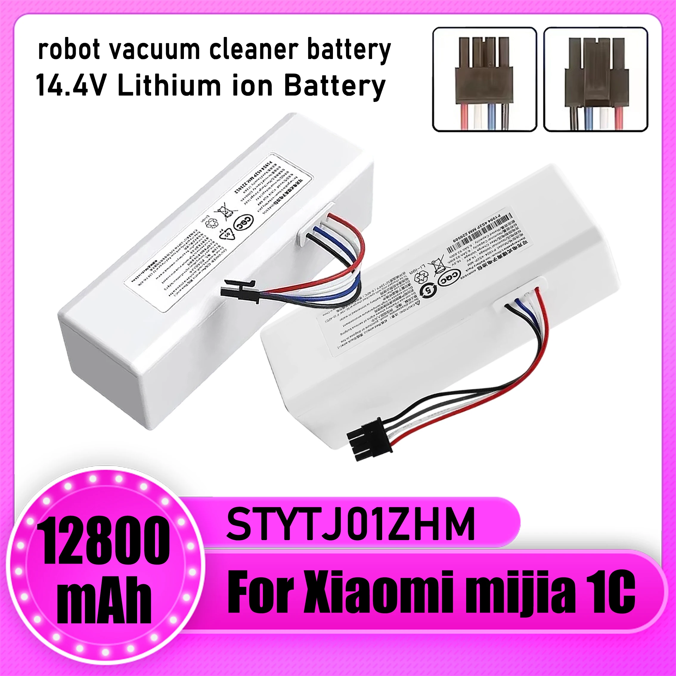 14.4V lithium-ion battery pack, for Xiaomi Mijia 1C STYTJ01ZHM robot vacuum cleaner battery replacement