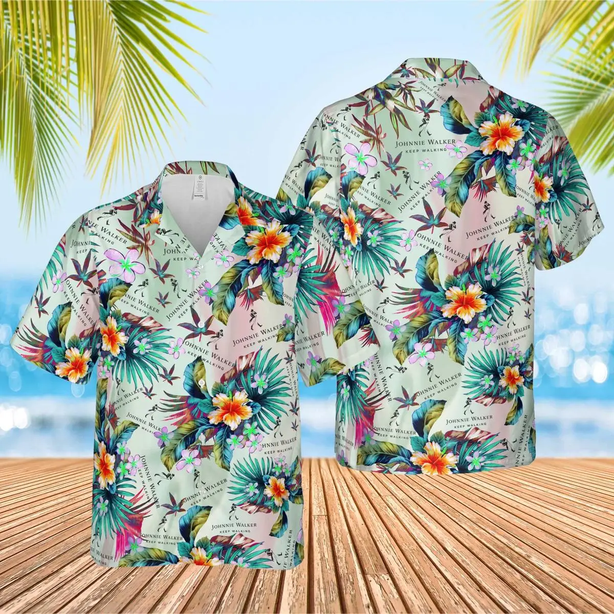 Hot Sale Hawaiian Men's Shirts Leaves Printed Tops Plus Size Cool Summer Beach Shorts Sleeve Shirts