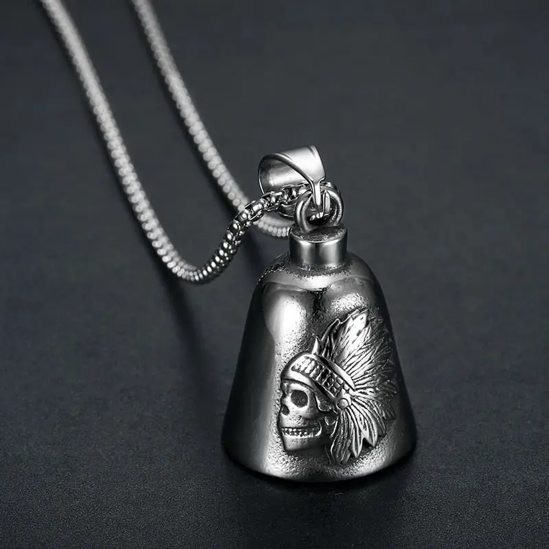 2024 Car Accessories Pendant Retro Motorcycle Style Domineering Angel Wings Love Bell Pendant Lucky Jewelry Biker Birthday Gift