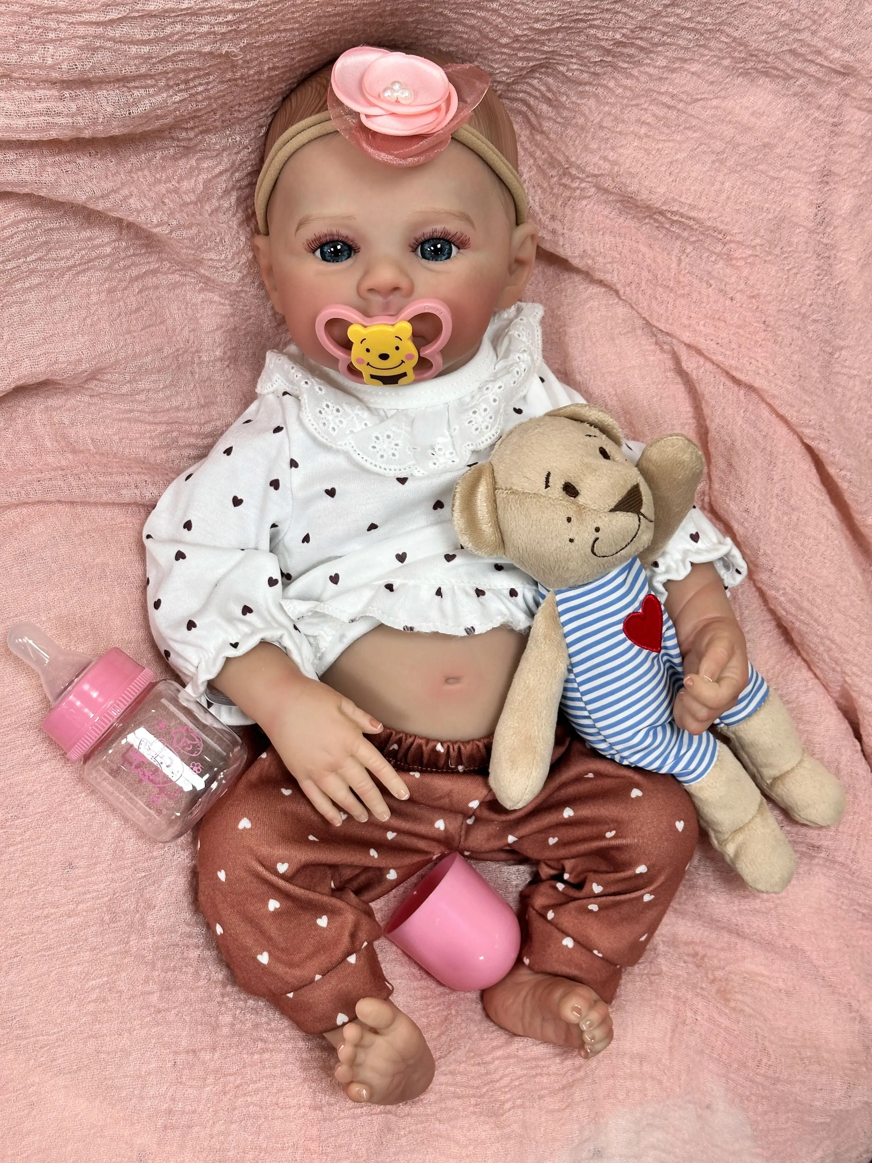 

Cokela 19inch/48cm Real baby doll Real Soft Touch Baby Realistic Silicone Reborn Baby Doll With Hand-Drawing Hair