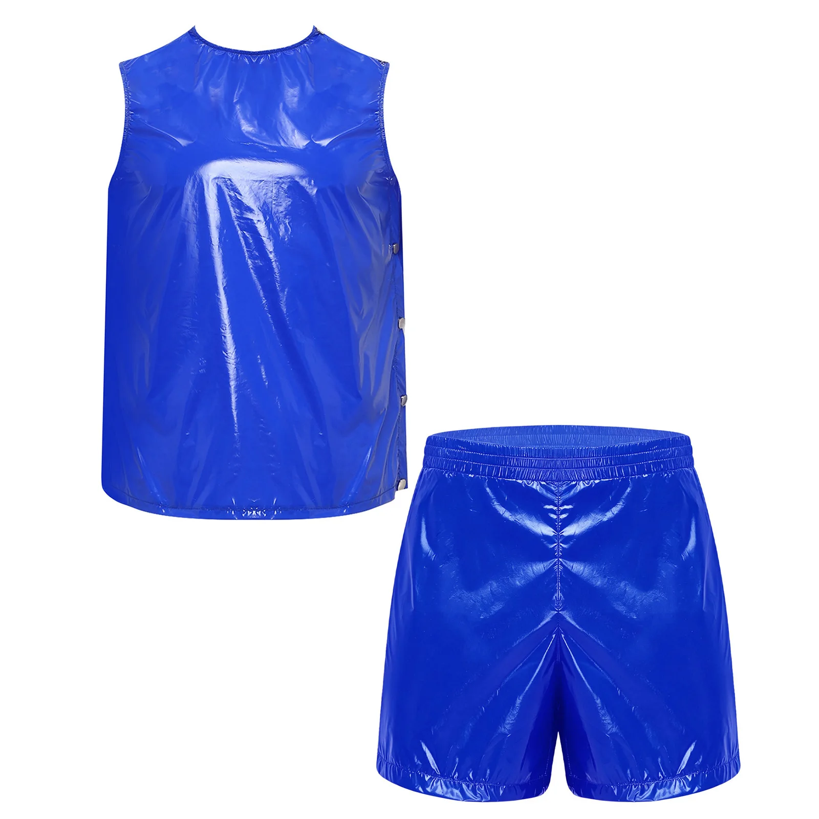Conjunto de treino masculino à prova d'água, sem mangas, com botões, regata e shorts boxer, para academia, treino, fitness, roupa esportiva, roupa de 