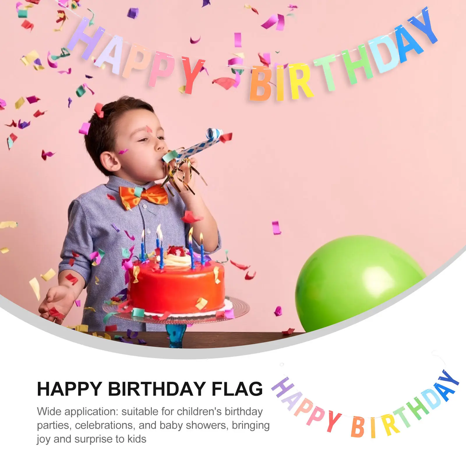 1Set Happy Birthday Flag Banner Colorful Paper Letters Birthday Party Decoration Kids Celebration Supplies Banner Garland