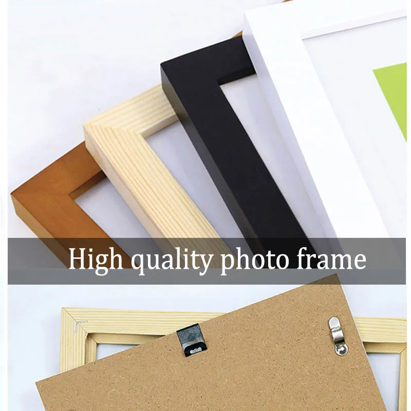 Wooden Photo Frame for Picture Black/White/Walnut Wall Wood Canvas Poster Hanger Frame 15x20cm/20x25cm/30x40cm Desktop Ornament