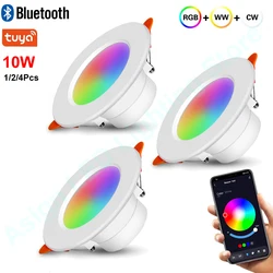 Smart LED Downlight RGB 10W LED Ceiling Recessed Down Light Dimmmable Spot Lamp RGB +CW+WW Color Changeable Bluetooth APP Contro