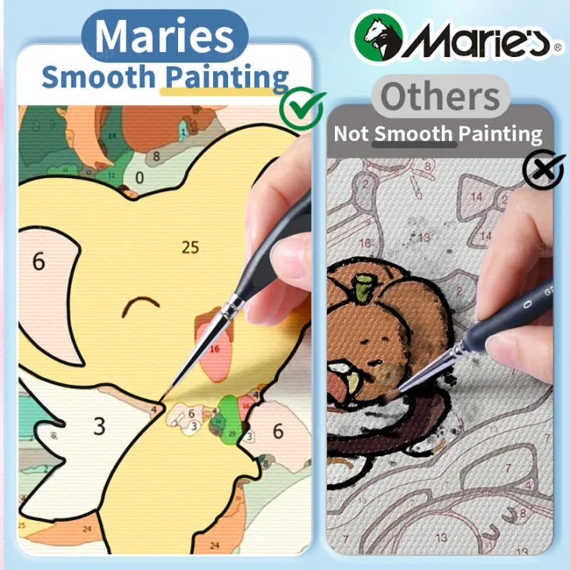 مجموعة فرش رسم تفاصيل ماري مكونة من 15 قطعة، مجموعة فرش طلاء صغيرة رفيعة وصغيرة لطلاء الأكريليك للحرف اليدوية، رقم بالرسم #5