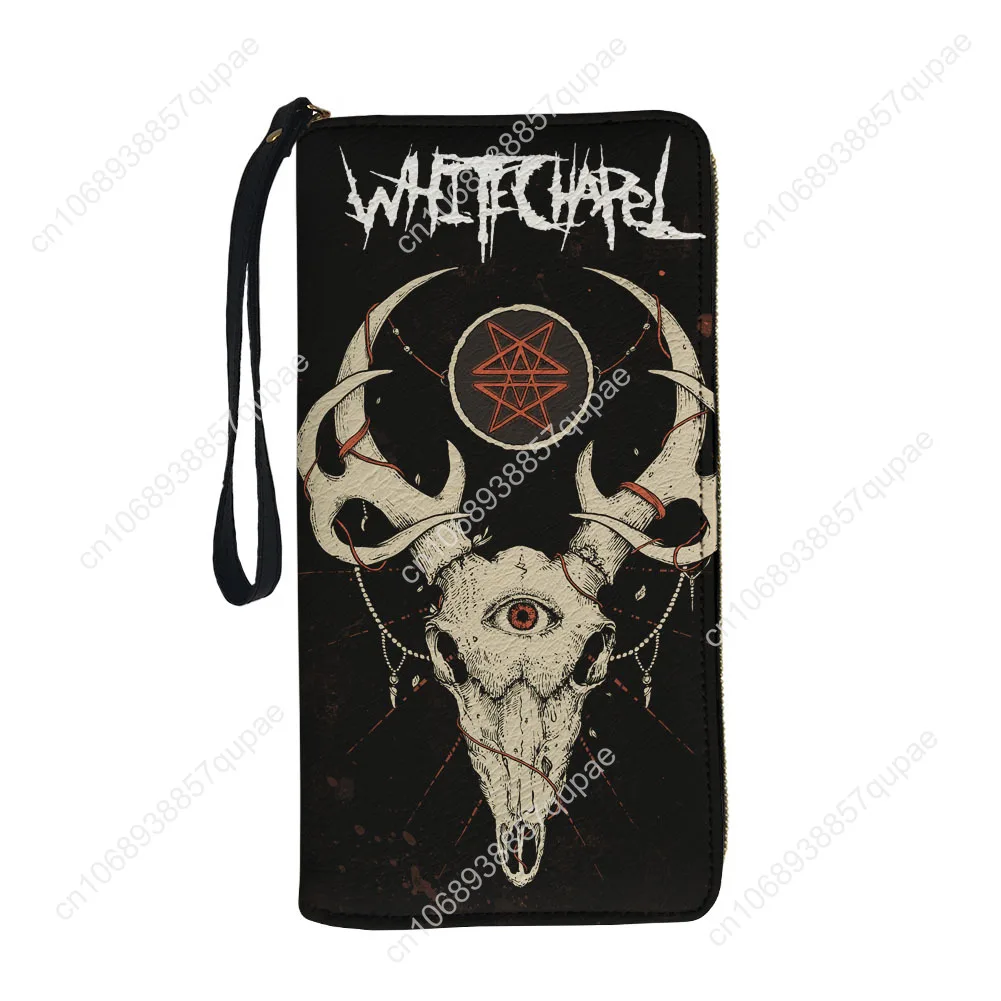 Whitechapel Heavy Metal Band Custom Wallet Purse Mens Women Teenagers Zipper Long Wallets Double Print  Portable Wallet Gift Bag
