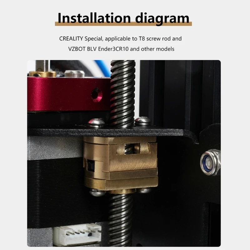 Khớp nối bằng đồng thau vuông cho máy in 3D Ender3 T8 Bộ ghép nối trục vít Zaxis