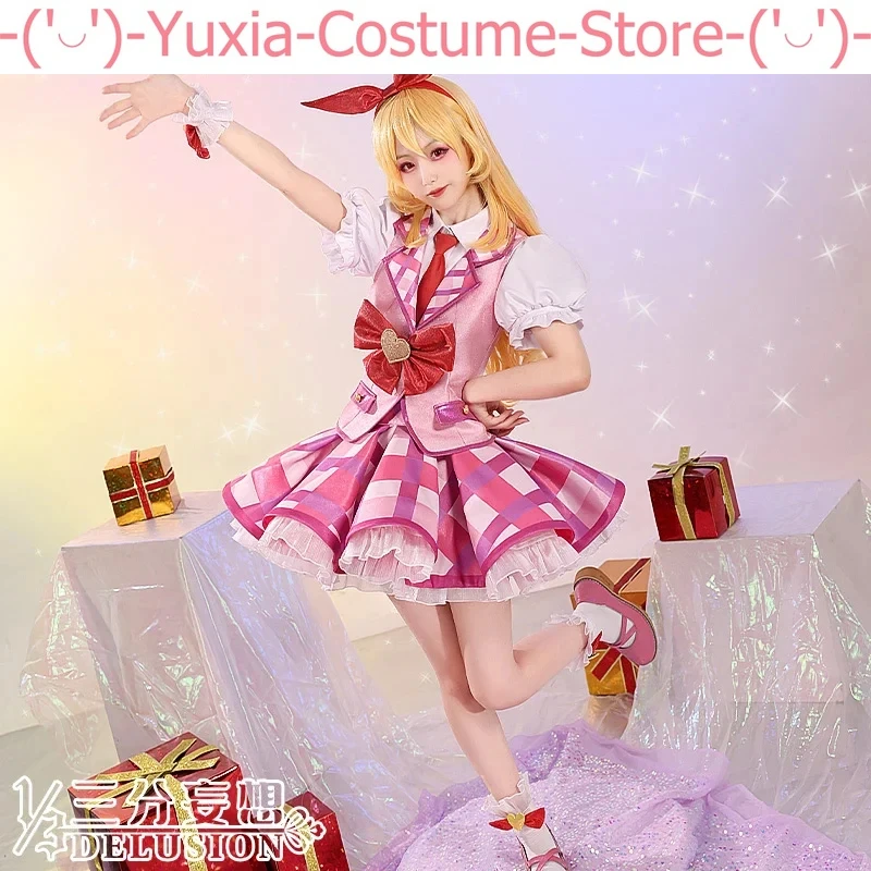 Anime! Aikatsu! Hoshimiya Ichigo Game Suit Sweet Lovely Uniform Cosplay Costume Halloween Party Role Play Outfit Women