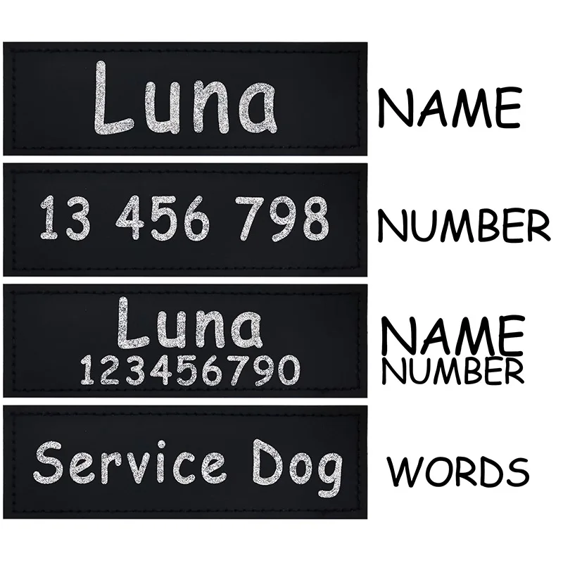 2 PCS Personalized Patch Dog Name Tag Harness Label Custom Nameplate Cat Harness Pet Supplies Collar Accessories Stickers