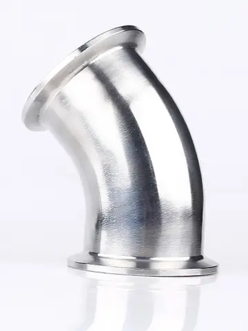 1.5(38mm)OD50.5mm, 45도 파이프 벤드, 트라이 클램프 연결 엘보우 파이프 피팅, SS304
