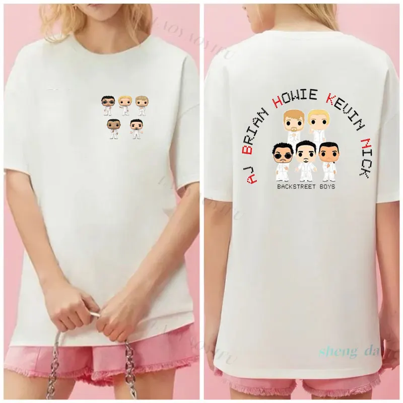 Camiseta Playera Backstreet Boys Bandas De Rock, ropa De calle informal De verano, camisetas Unisex con estampado doble De algodón Harajuku