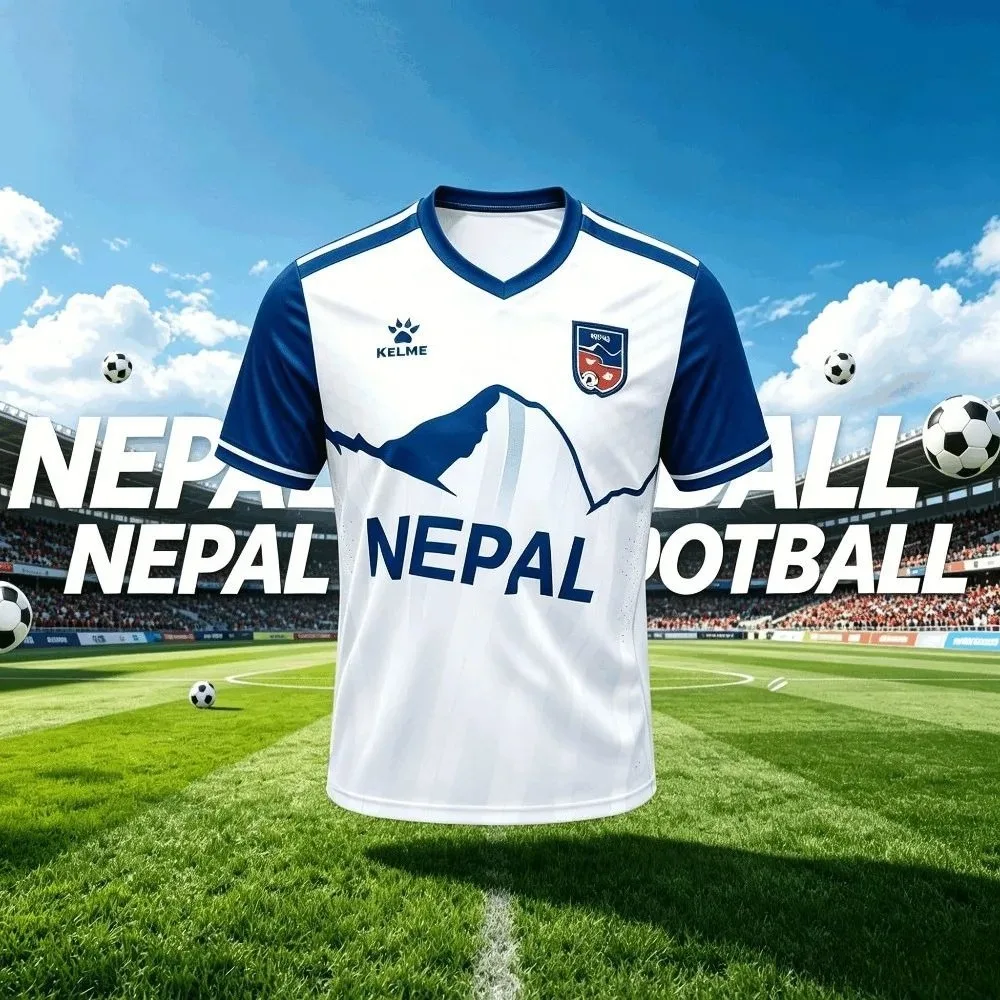 Sommer Herren Nepal Fußballtrikot KELME 2026 Neues Shirt Atmungsaktiv Schnelltrocknend Sport T-Shirt Fußballuniform für Training – Detail 4