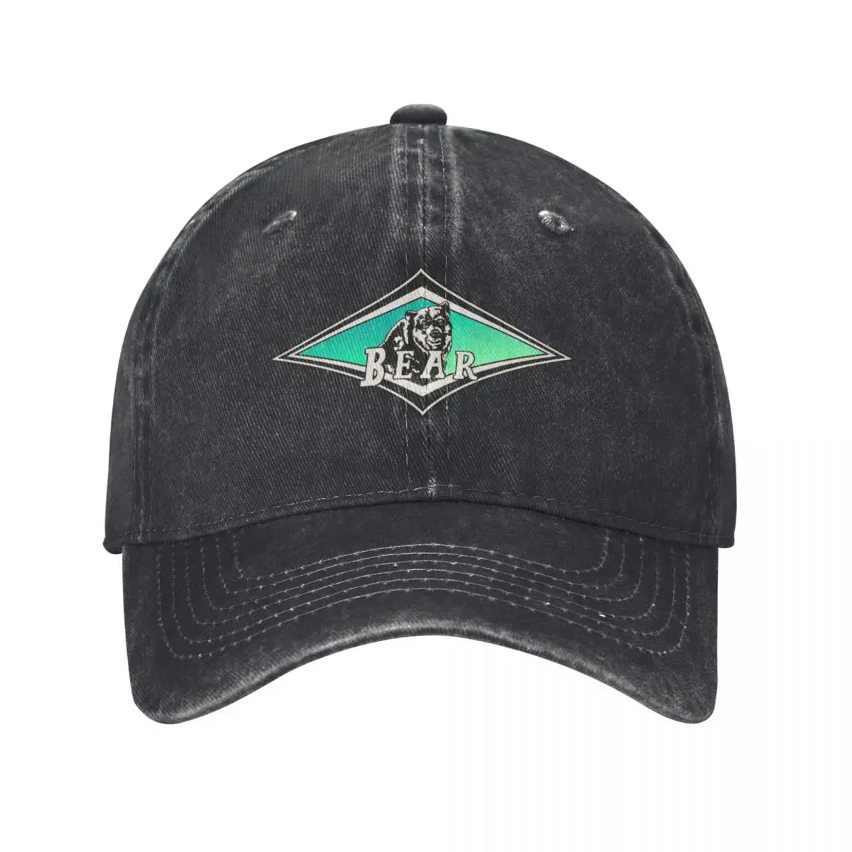 Casquette de baseball vintage avec logo diamant, t-shirt rétro, ourson de surf, mousse de mer, vert aqua, grand culte du mercred