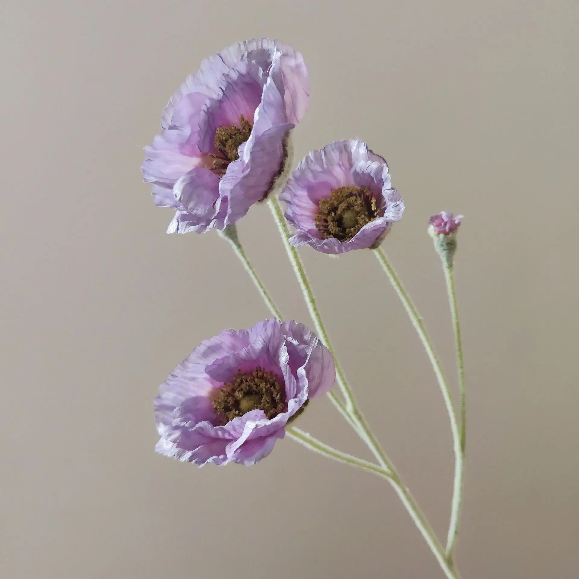 5 Stück künstliche beflockte Mohnblumen für Heimdekoration, Seidenmohn, Brautstrauß, Hochzeitsdekoration, Party, künstliche Blumenarrangements – Detail 26