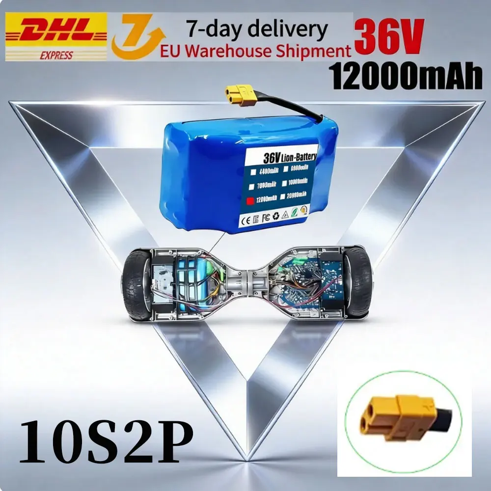 Der originale 36V 12000mAh 10s2P-Akku ist der Lithium-Ionen-Akku des selbstbalancierenden Einrad-Rollers mit Federung.
