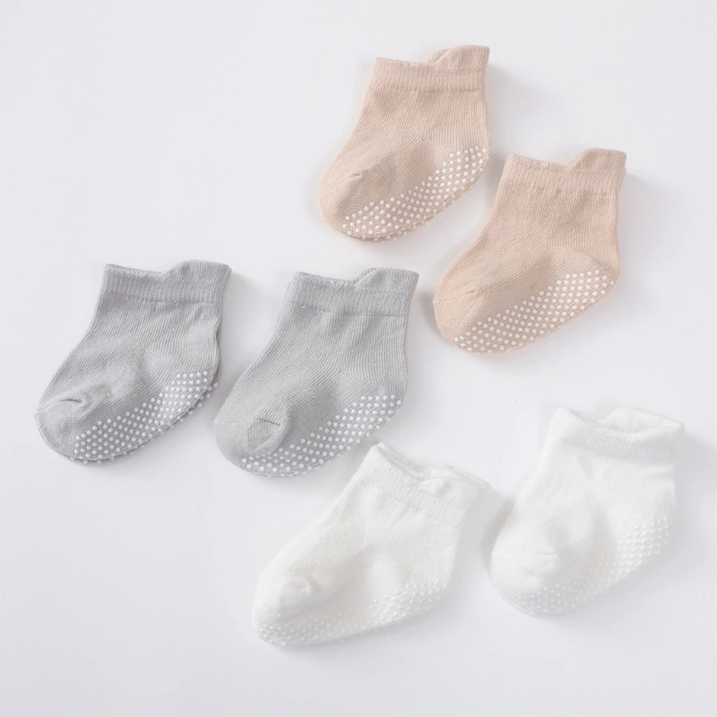 Floor Socks Lovely Anti Slip Socks Soft & Breathable Cotton Baby Socks for Indoor Activities & Learning to Walk 1 Pair