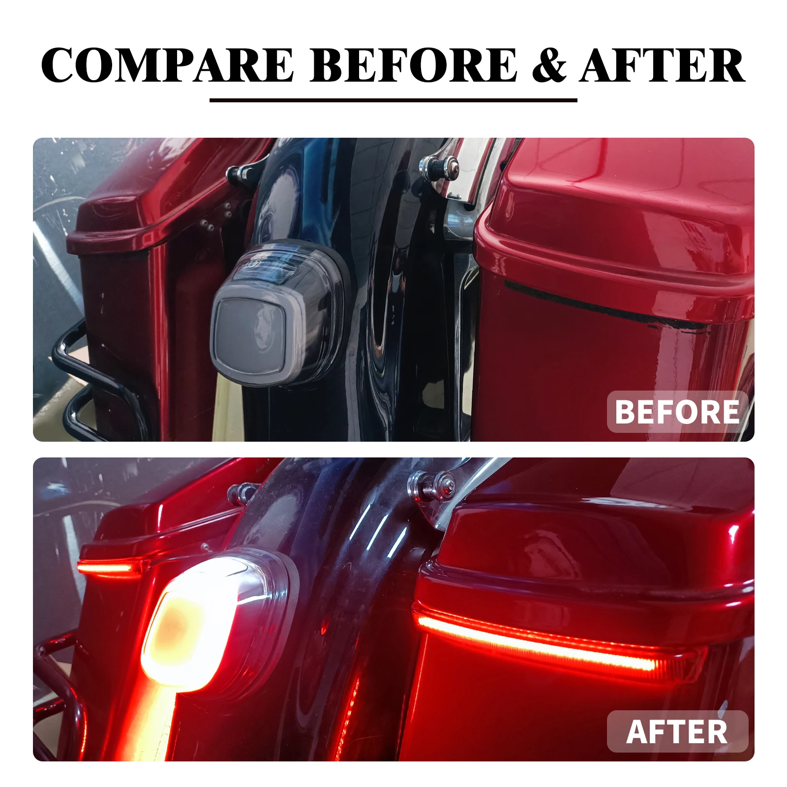 Motorcycle Saddlebag LED Light Flowing Turn Signal Lamp For Harley Touring Street Road Glide CVO 2008-Up Saddle Bag Indicators - view 3
