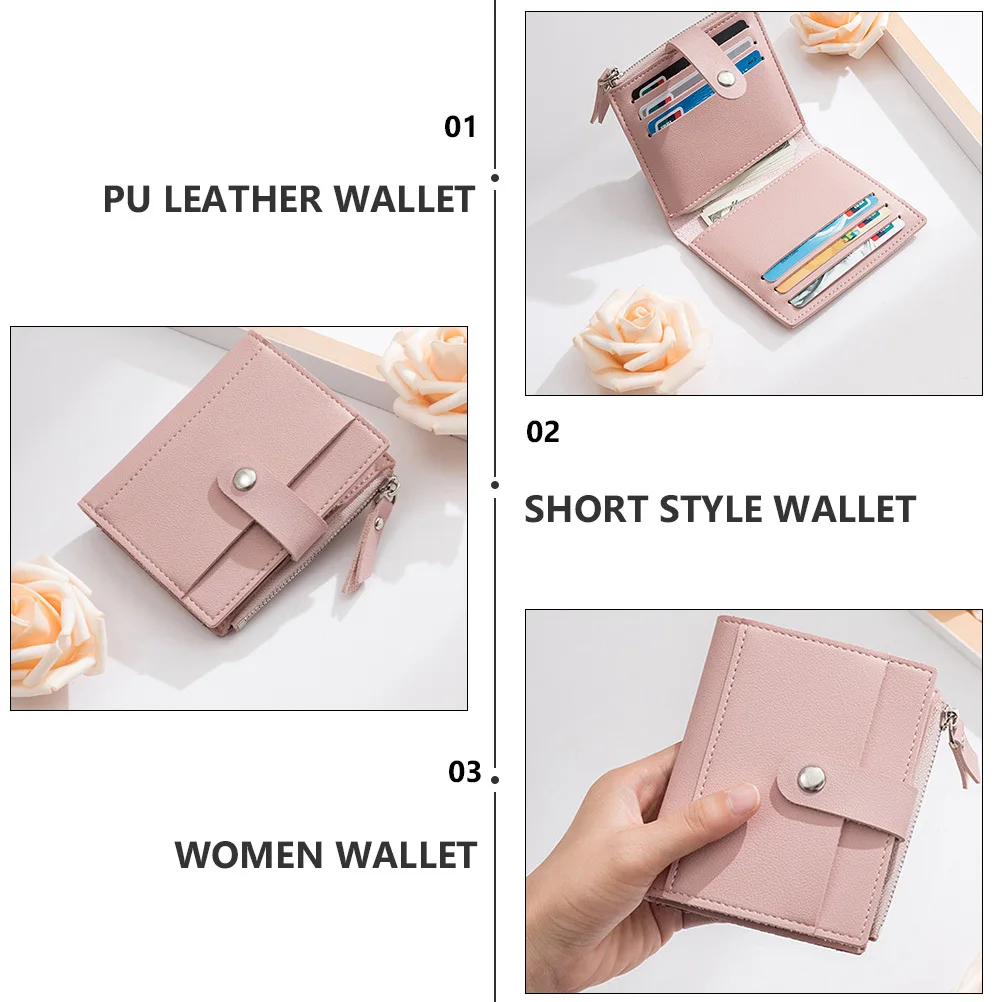 

1Pcs Short Wallet for Women PU Small Wallet with Multiple Card Slots and Coin Pocket Lightweight Storage Purse for Girls